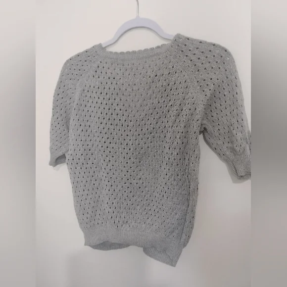 Women's 12 Light grey knit button up cardigan - Picture 3 of 3